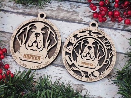 St. Bernard Personalized Dog Ornament