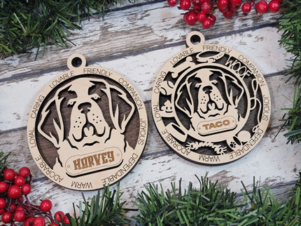 St. Bernard Personalized Dog Ornament