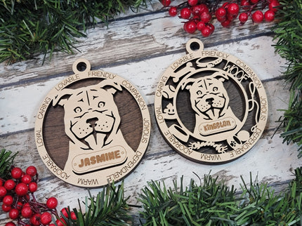Staffordshire Bull Terrier Personalized Dog Ornament