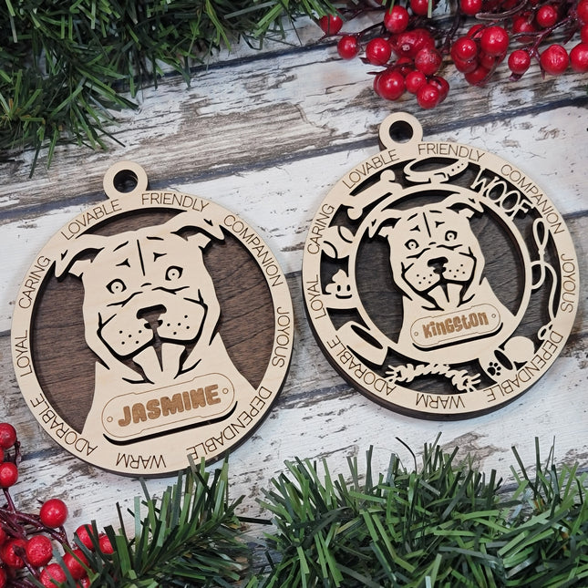 Staffordshire Bull Terrier Personalized Dog Ornament