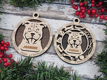 Staffordshire Bull Terrier Personalized Dog Ornament