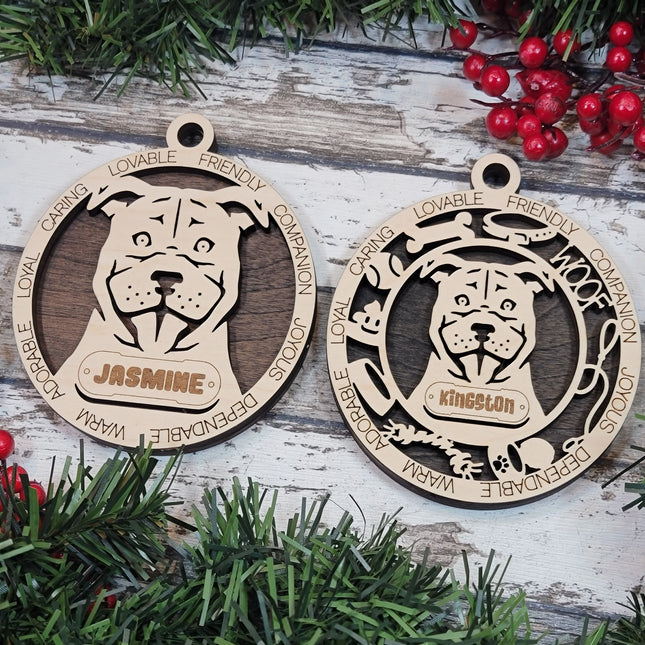 Staffordshire Bull Terrier Personalized Dog Ornament