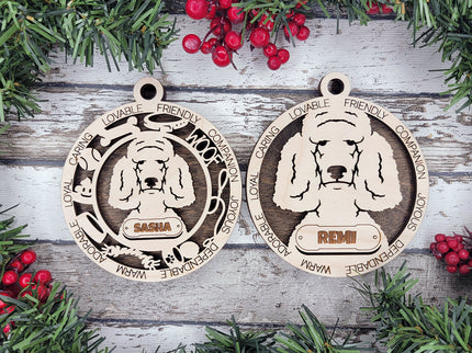 Standard Poodle Personalized Dog Ornament