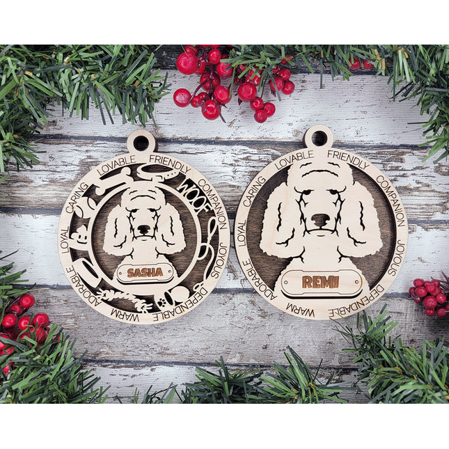 Standard Poodle Personalized Dog Ornament