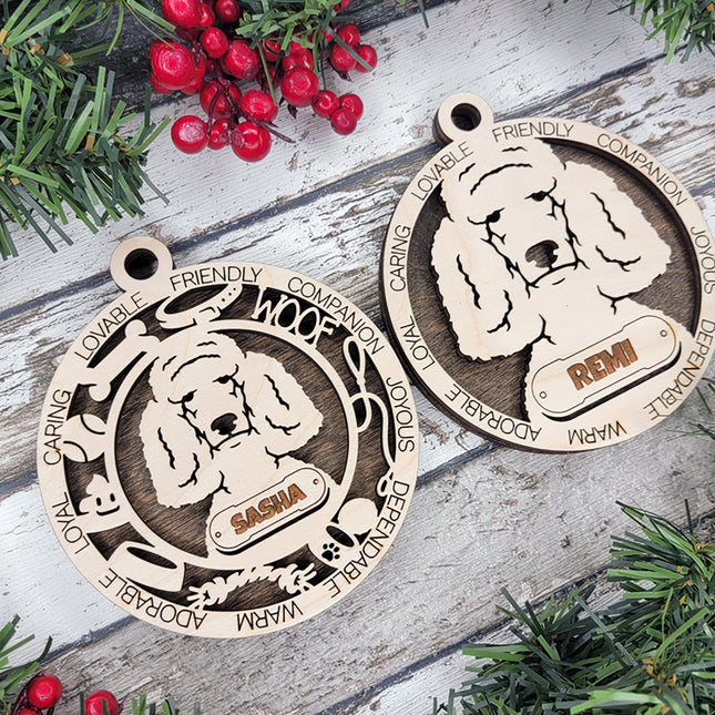 Standard Poodle Personalized Dog Ornament
