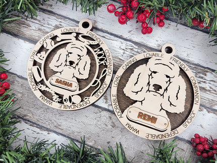 Standard Poodle Personalized Dog Ornament