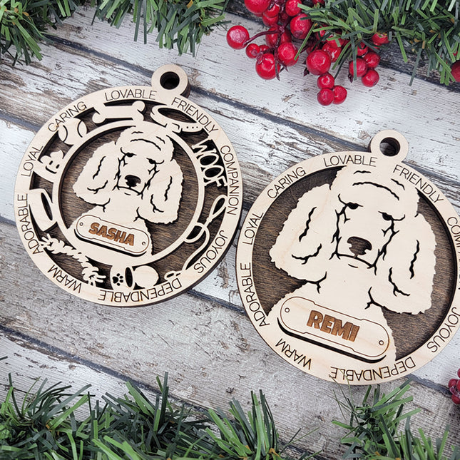 Standard Poodle Personalized Dog Ornament