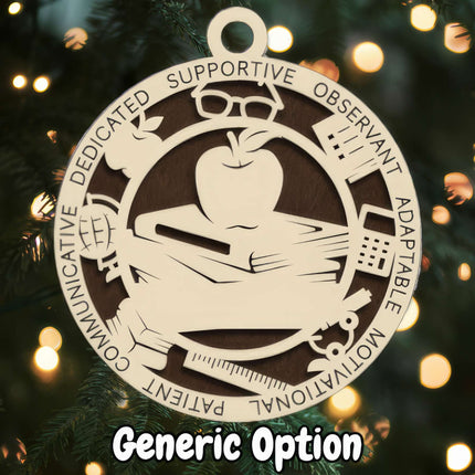 Teacher Personalized Occupation Ornament