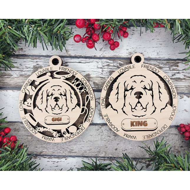 Tibetan Mastiff Personalized Dog Ornament