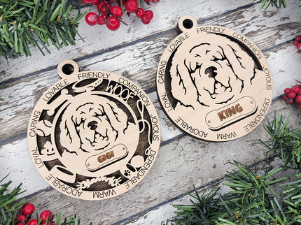 Tibetan Mastiff Personalized Dog Ornament