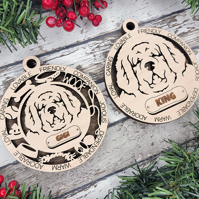 Tibetan Mastiff Personalized Dog Ornament