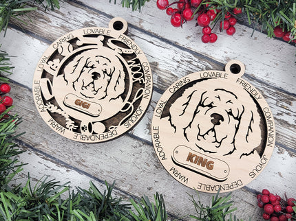 Tibetan Mastiff Personalized Dog Ornament