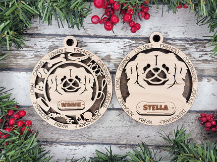 Tibetan Spaniel Personalized Dog Ornament