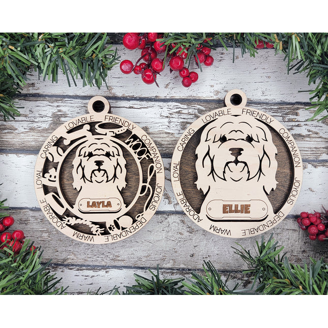 Tibetan Terrier Personalized Dog Ornament