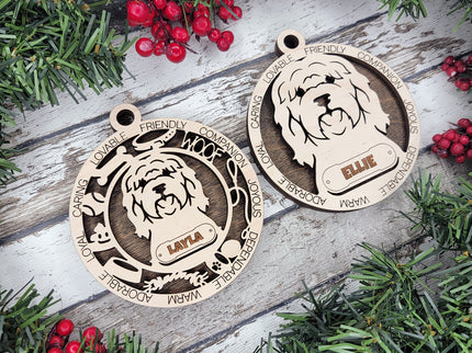 Tibetan Terrier Personalized Dog Ornament