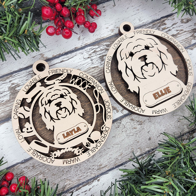 Tibetan Terrier Personalized Dog Ornament