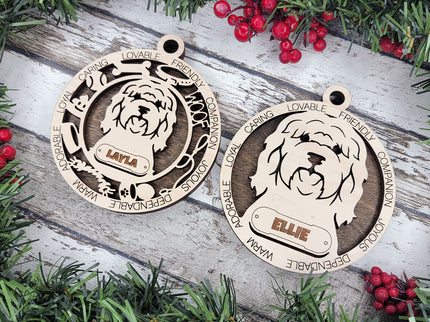 Tibetan Terrier Personalized Dog Ornament