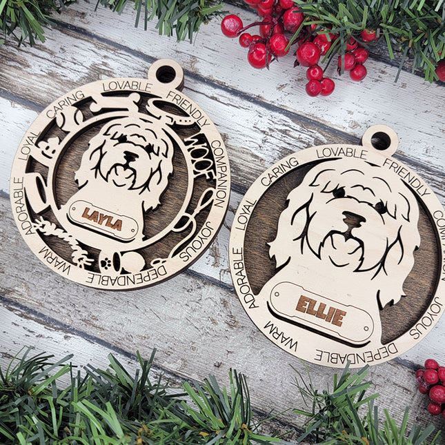 Tibetan Terrier Personalized Dog Ornament