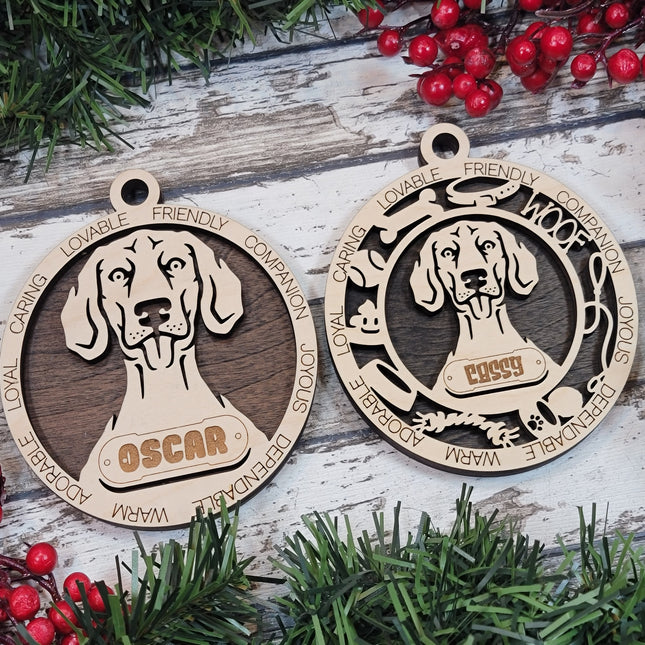 Weimaraner (Short Hair) Personalized Dog Ornament