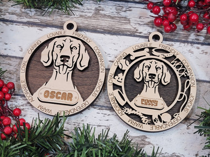 Weimaraner (Short Hair) Personalized Dog Ornament