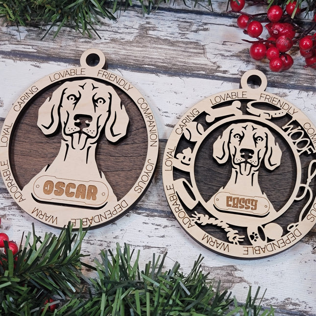 Weimaraner (Short Hair) Personalized Dog Ornament