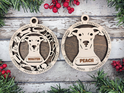 Whippet Personalized Dog Ornament