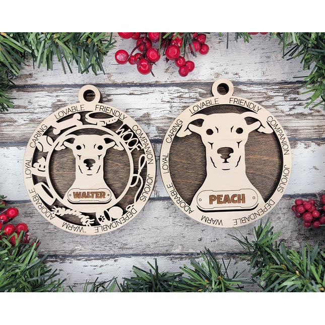 Whippet Personalized Dog Ornament