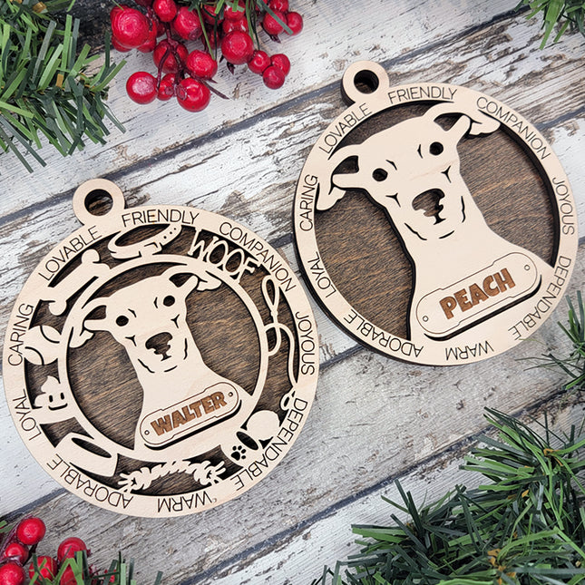 Whippet Personalized Dog Ornament