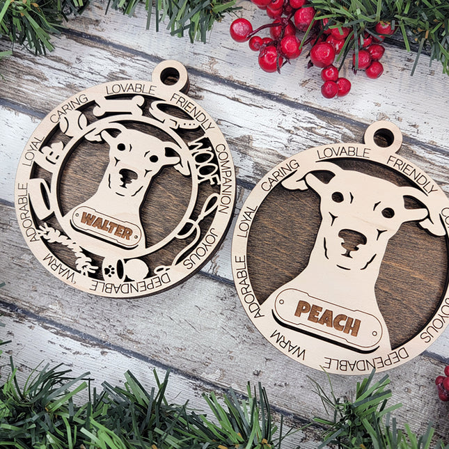 Whippet Personalized Dog Ornament