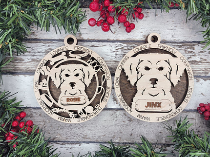 Yorkiepoo Personalized Dog Ornament