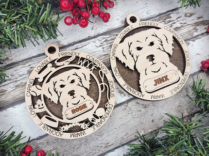 Yorkiepoo Personalized Dog Ornament