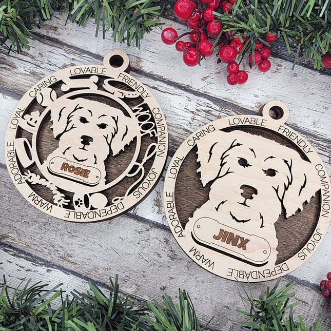 Yorkiepoo Personalized Dog Ornament