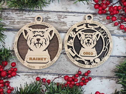 Yorkshire Terrier (Groomed) Personalized Dog Ornament