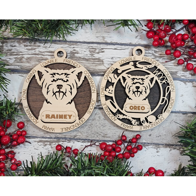 Yorkshire Terrier (Groomed) Personalized Dog Ornament