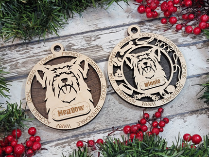 Yorkshire Terrier (Long Hair) Personalized Dog Ornament